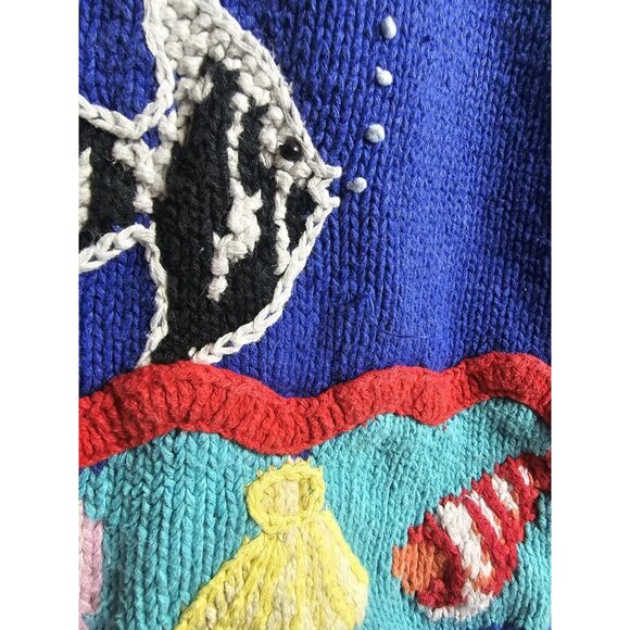 Vintage Star Blue Originals Ocean theme Women's Sweater Size Small sleeveless - Picture 11 of 13